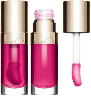Clarins Óleo Lip Comfort | Acalma, conforta, hidrata e protege os lábios | Acabamento transparente e de alto brilho | Visivelmente volumoso | Ingredientes 93% naturais | Óleo orgânico de rosa doce briar, rico em ômega-6 e ômega-3