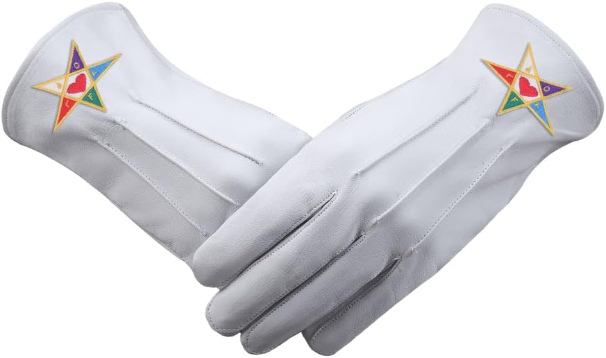 Bricks Masons Youth Department International Masons White Gloves - Leather With Colorful Star