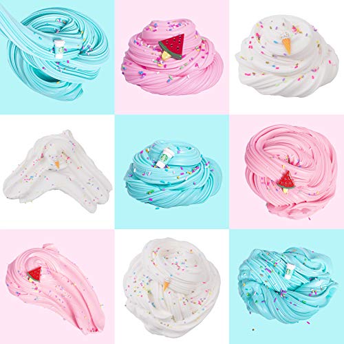 Wuhuaniu Slime Kit With 3 Pack Butter Slime,Pink Watermelon,White Ice Cream And Ocean Coffee,Scented Slime Kit For Girls And Boys,Super Soft And Non Sticky Diy Surprise Slime(3X100Ml) #TOP5