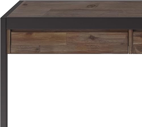 Miniatura 31 de SIMPLIHOME Erina Desk - Escritorio de madera maciza de acacia y metal de 60 pulgadas de ancho en color marrón carbón envejecido, mesa industrial