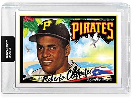2020 Topps Project 2020 Baseball #154 Roberto Clemente Pittsburgh Pirates Artist King Saladeen 1955 Topps Online Exclusive Limited Production