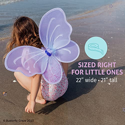 Butterfly Craze Girls' Fairy, Angel, Or Butterfly Wings Costumes & Dress Up Collection: Magical Delights, Favors Or Supplies For Kids, Make Your Little One's Birthday Party Special, Set Of 6, Purple #TOP4
