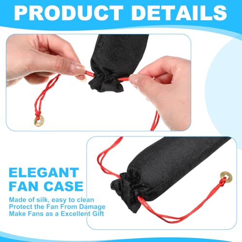Image of Maitys Large Rave Fan Folding Handheld Fans 13'' Clap Fans for Line Dancing Clack Fan Holographic Festival Accessory for Martial Art Gift Performance, Includes 2 Pouch
