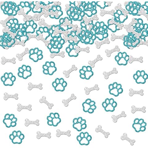 Ambishi Paw Print & Bone Shape Confetti, Doggy Birthday Party Table Scatter Decorations, Pet Dog Birthday Party Supplies, Theme Kids Birthday/Baby Shower/Wedding Party Confetti Photo Booth Props Cover