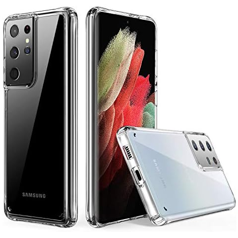 YEMODO Case for Samsung Galaxy S21 Ultra 6.8 inch 2021,Shockproof Camera Protection Lightweight Slim Hard Heavy Duty Bumper Durable Strong Protective Phone Cover for Galaxy S21 Ultra 5G Case,Clear Cover