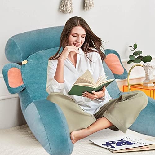 Caneem Bed Rest Reading Pillow, Multifunctional Backrest Lounge Cushion Cuddle Gaming Pillow With Arm Rests And Neck Roll For Reading Watching Books Gaming TV In Bed, Floor Or Sofa