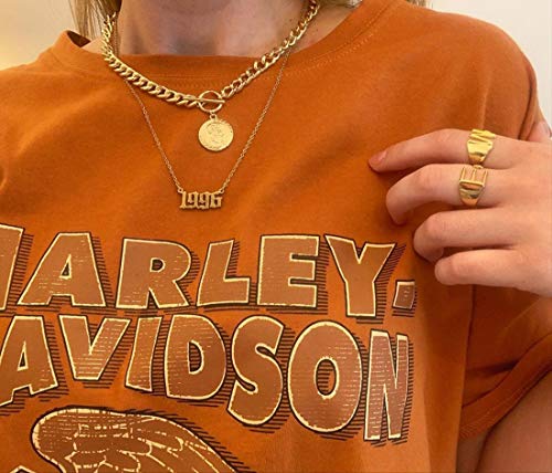 Glimmerst Birthday Year Necklace, 18K Gold Plated Stainless Steel Birth Year 1999 Number Pendant Necklace Memorable Anniversary Jewelry For Women Girls #TOP3