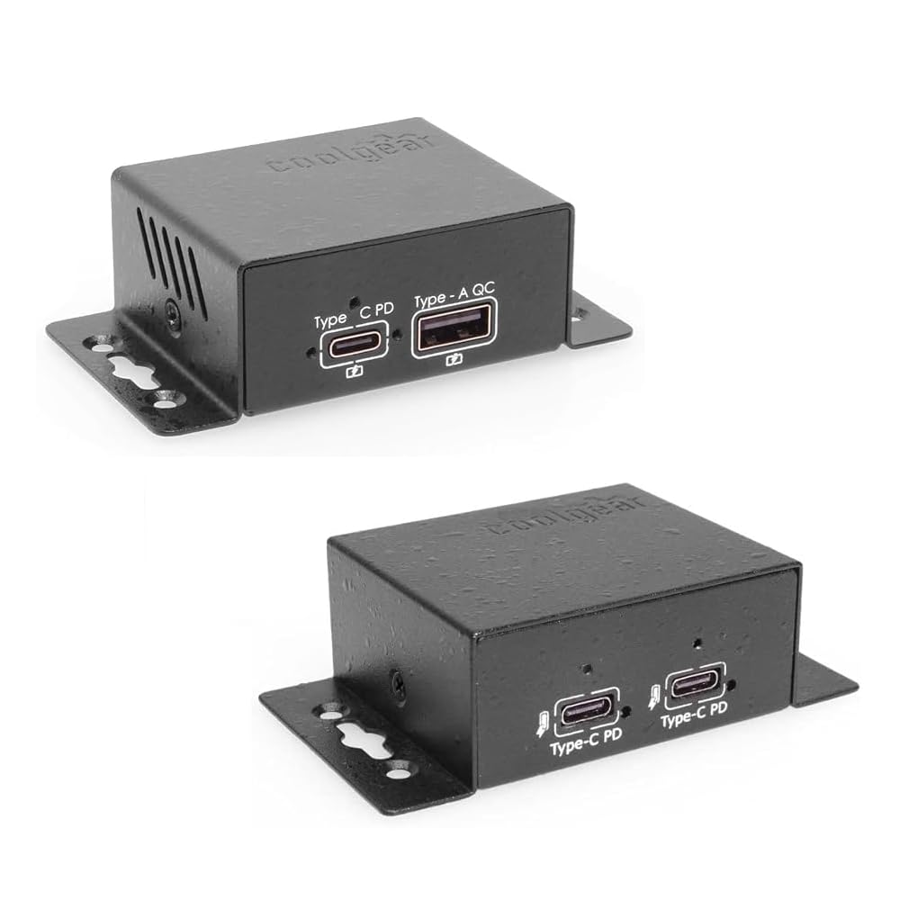 Coolgear ChargeIt Mini 200W Type-C PD Charger Coolgear ChargeIT Mini 99W Dual Port USB Charger Bundle