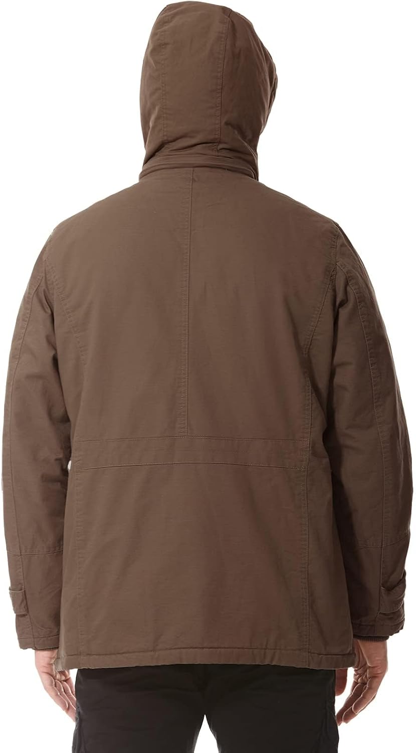 Mens Jacket Winter Casual Fleece Lined Cotton Thick Military Tactical Hooded Work Coats with Cargo Pockets - Image 3