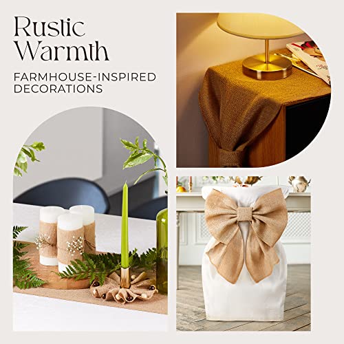 Designer Burlap Table Runner - For Farmhouse-Style Dining Room - Woven Jute Fabric Placemats Or Centerpieces - Rustic Home Decor For Coffee, Tea, & Outdoor Tables - Long Roll, 12 Inches X 10 Yards #TOP7