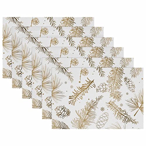 Sets de table dorés anti-rayures et protecteurs thermiques pour table en bois - 6
