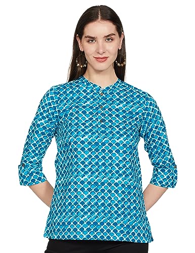 Image of Amazon Brand - Myx Women Cotton Straight Fit Straight Kurti (Available in Plus Sizes)