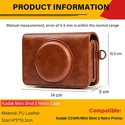 Funda de cuero PU para cámara Kodak Mini Shot 2 Retro miniatura 7