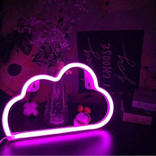 Image of YouOKLight neon cloud sign,cloud led light Wall Light Night Lights, Battery or USB Powered Neon Lights for Wall Decor, Bedroom, Kids Room, Living Room, Bar, Party, Christmas, Wedding (Pink)