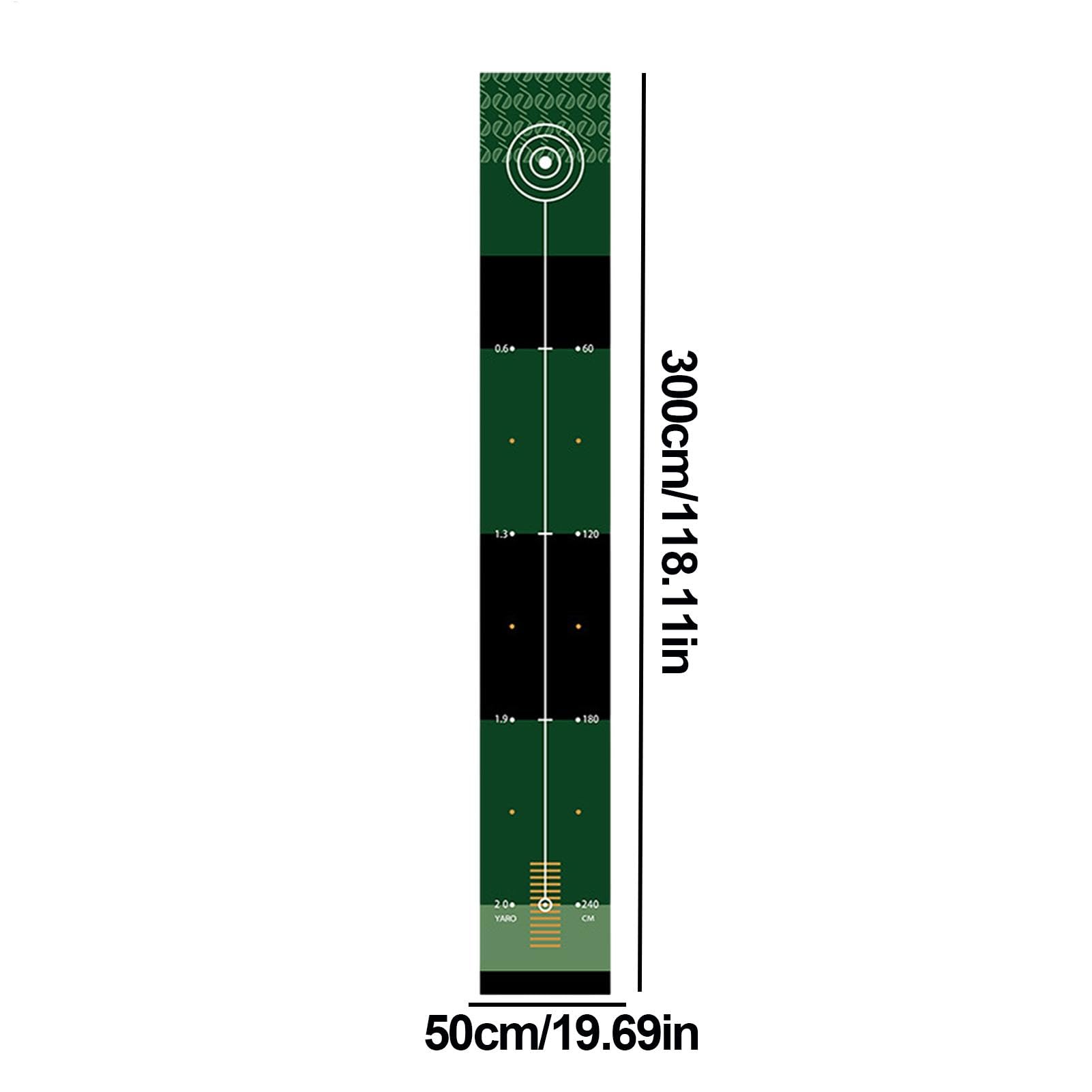 Tapete de golf para entrenamiento de golf, tapete de práctica de putt, equipo de entrenamiento de golf, portátil, verde, para interiores con respaldo antideslizante para hombres y mujeres