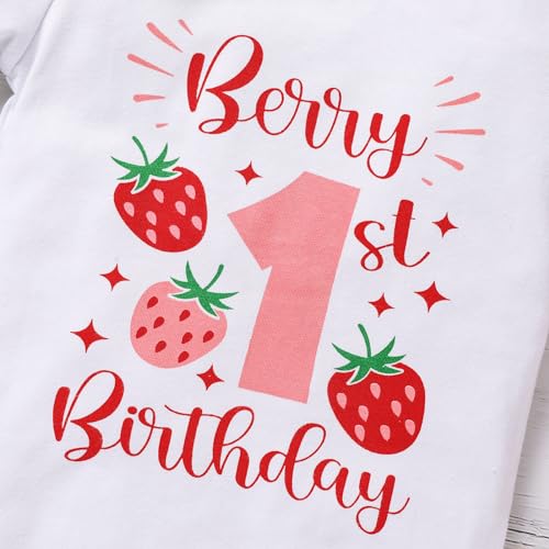 Image of GRNSHTS Baby Girl Birthday Cake Smash Outfit Toddler Girl My 1st Birthday Romper Tutu Skirt with Headband Clothes Set