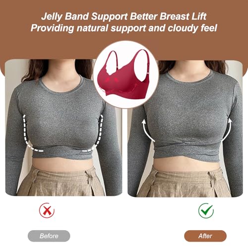 Image of OEAK Womens Wireless Jelly Bras Push Up Bralette Full Coverage No Underwire Bra Comfortable Everyday Seamless Tshirt Bras