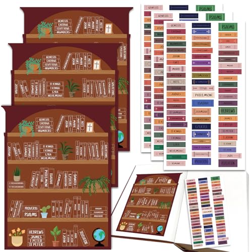 OCQOTAT Bible Reading Tracker Stickers & Study Supplies Guide Kit,