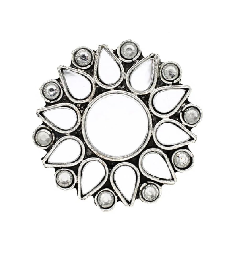 Just In Jewellery Oxidized Silver Trendy Round Floral Engraved Designer Big Cocktail Jumbo Adjustable Ring For Girls & Women (B0BT1LY7MG) Amazon Price History, Amazon Price Tracker