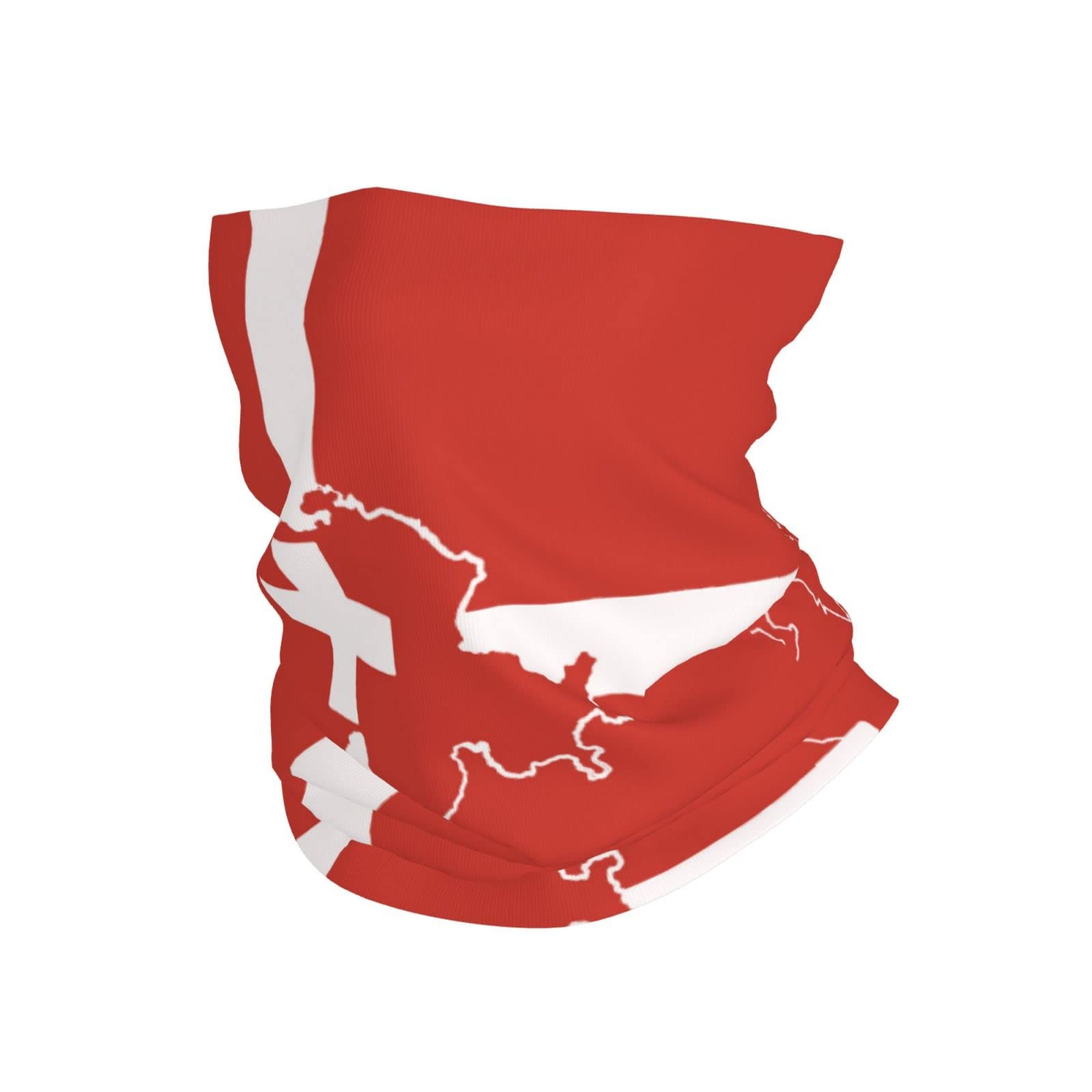 Switzerland Swiss Map Flag Neck Gaiter Face Mask Reusable, Cloth Face Masks Bandana Balaclava Cover Scarf Shield Multicolor