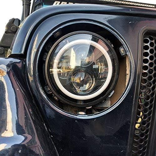 Hooke Road Wrangler 7 inch Headlight Rings Mounting Bracket Retaining Replacement for Jeep TJ Wrangler 1997-2006
