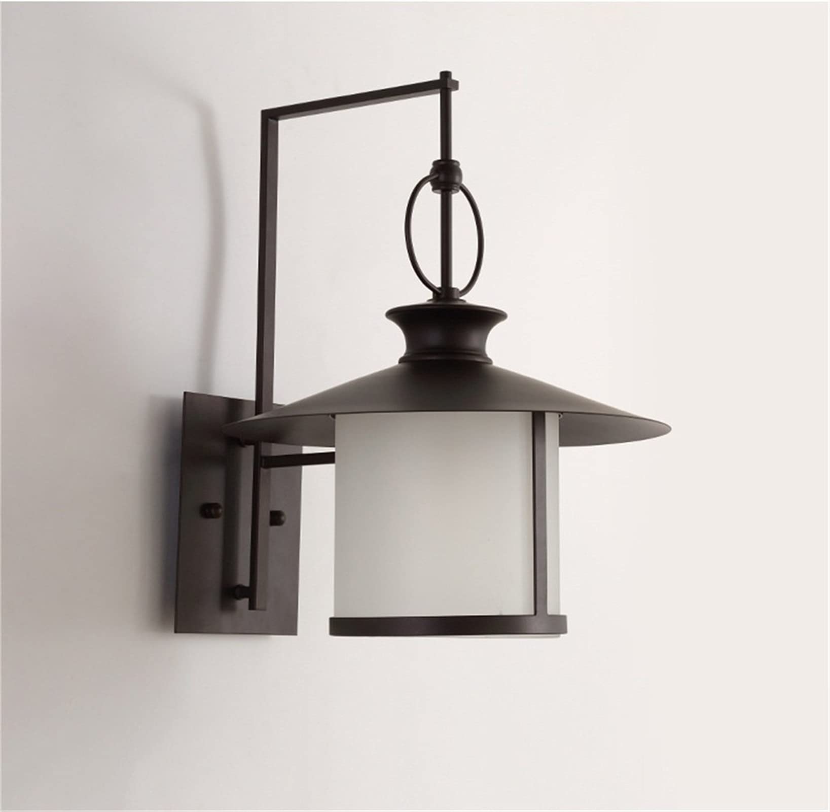 Applique Murale européenne rétro en métal antirouille, Style Vintage, Noire, étanche, luminaire d'extérieur en Verre Edison E27, Compatible avec terrasse, Jardin, Balcon, etc.