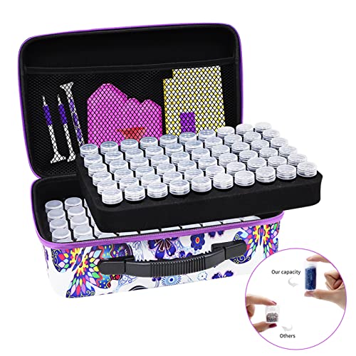 Image of ZORETCO Diamond Painting Storage Containers,120 Slots Diamond Painting Accessories Kits with Tools for Diamond Art Craft Jewelry Beads Organizer