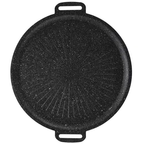 MOLUCKFU Sartén para Parrilla de Cocina de 30 Cm Antiadherente de Hierro Recubrimiento de Piedra para Barbacoa Casera y Camping, Accesorio para Carne y Verduras, Bandeja Resistente