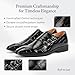 Imagen de Mocasines De Negocios De Cuero Charol Artesanales Zapatos De Vestir Hombre Vintage con Doble Hebilla For Boda Formal E Informal
