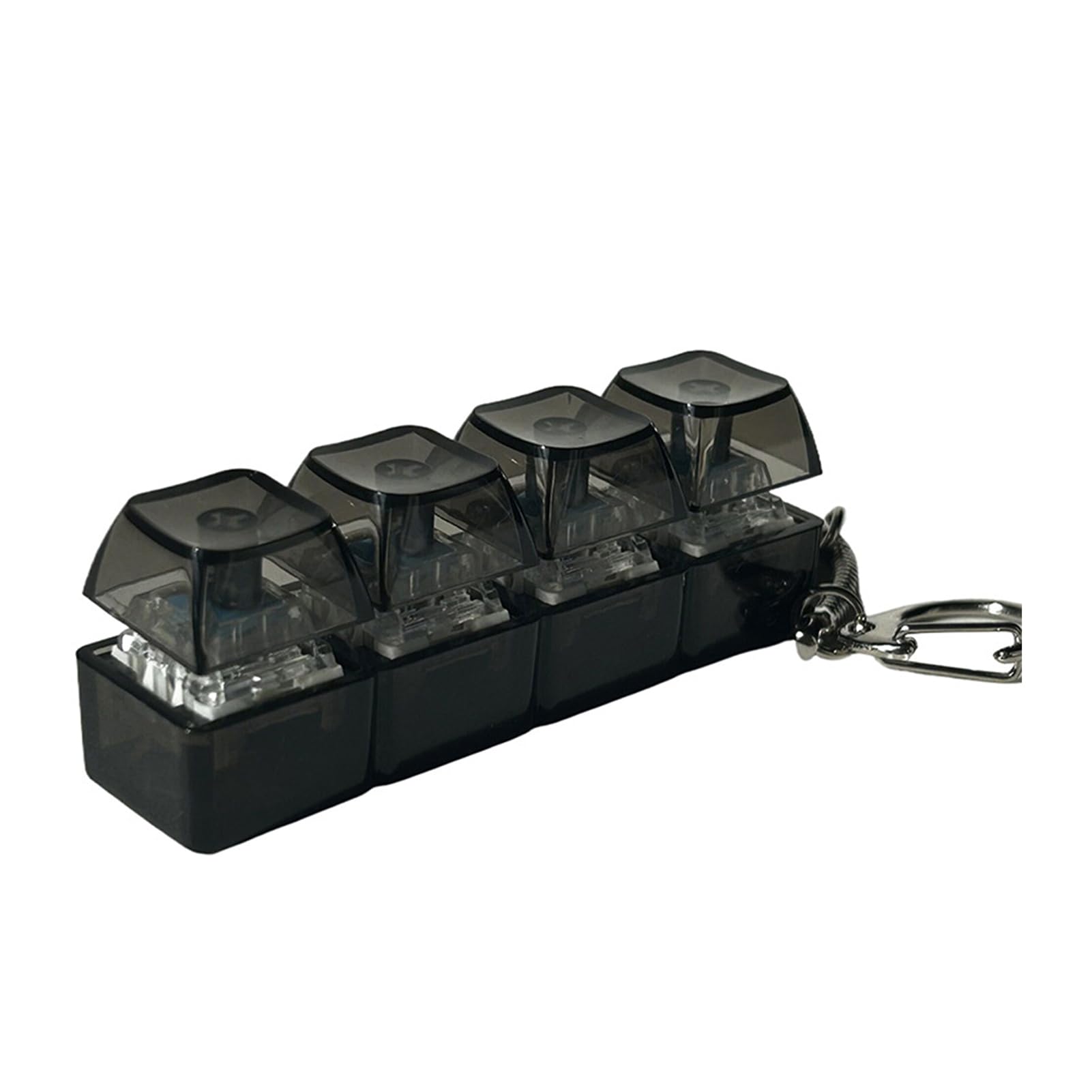 Keyboard Fidget Toy, Fidget Toys, Quality and Built to Last, Clicky Fidgets Toy, Portable Fidgets Keyboard 4 Buttons with Keychain, Fashional Functional Gifts for Adults and Kids Black with Light