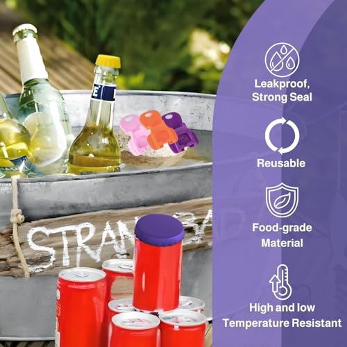 16 Stück Getränkedosen Verschluss Set, Getränkedosen Verschluss,Bierflaschenverschluss,Getränkedosenöffner,Bierflaschenöffner, Wiederverwendbare, für Bier Saft & Glasflaschen