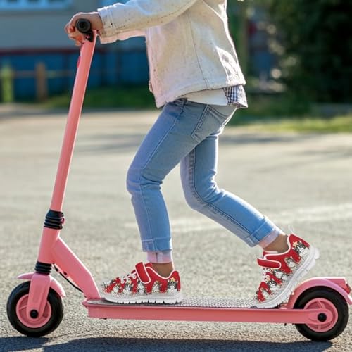 Kids Sneakers for Boys Girls Running Tennis Shoes Lightweight Breathable Sport Athletic Christmas Cats Pattern White Sole4