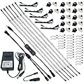 Litever Under Cabinet Lighting Kit, 6 PCS 20 Inches Flexible LED Strips, 24W, 1800 Lumen, Warm White 2700K. Suitable for Kitchen Counters Book Shelf Closet Showcase Workshop-(6-Strip-2700K)