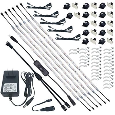 Litever Under Cabinet Lighting Kit, 6 PCS 20 Inches Flexible LED Strips, 24W, 1800 Lumen, Warm White 2700K. Suitable for Kitchen Counters Book Shelf Closet Showcase Workshop-(6-Strip-2700K)