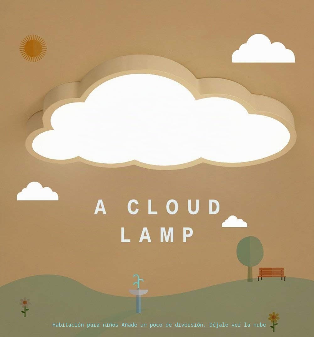 Nubes Lámpara de Techo LED Ultrafina 5cm Creativa para Niños Y Niñas - Luz Romántica de Dormitorio Con Control Remoto (Color: Regulable)