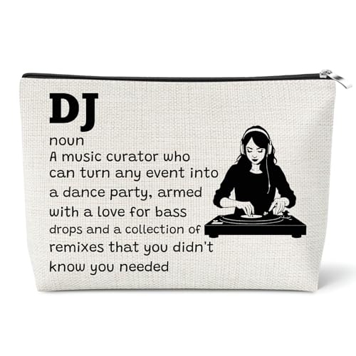 Music Gift for Women Makeup Bag DJ Music Producer Cosmetic Bag Beat Maker Gifts Musics Lover Gift Christmas Birthday Present for Family Friends Sister Bff Musician Travel Toiletry Pouch