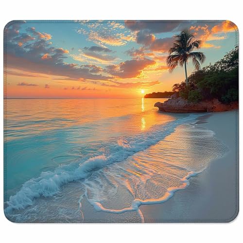 Gaming Alfombrilla de Ratón para Bordes Cosidos, Amarillo Alfombrilla Ratón Pequeña 300x250mm con Base de Goma Natural Antideslizante para Jugadores/Escritorio/Oficina/Hogar Regalo, Sunset R-7808