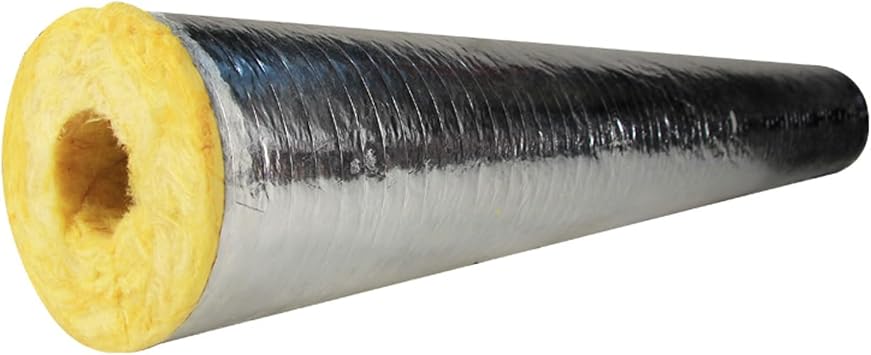 Pipe Insulation, High Density Self-Adhesive Aluminum Foil glass rockwool Insulating Tube, Exterior Water Pipes Wrap, Retardant Insulated TubingID1-1/3"xT2"