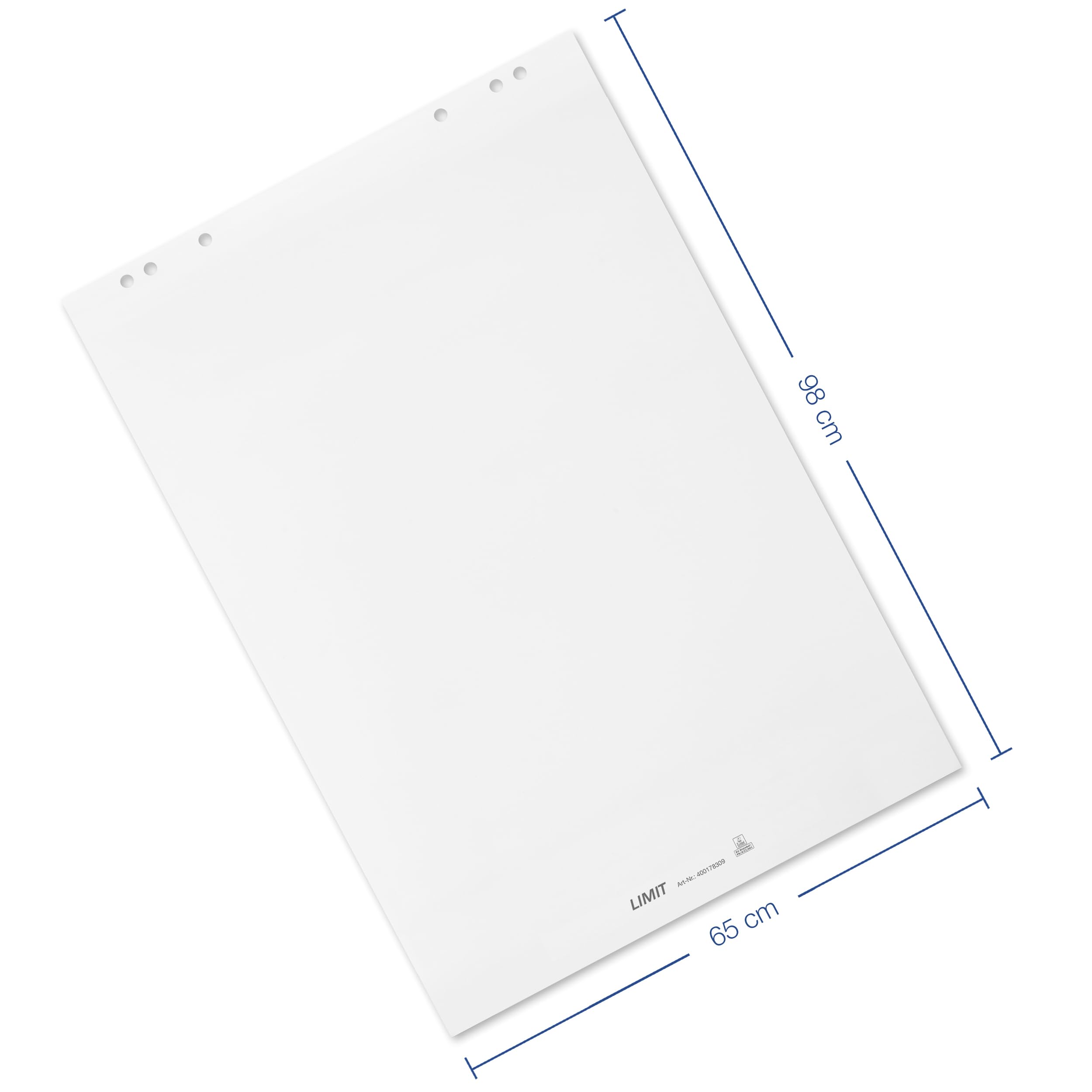Limit Bloc de rotafolios en blanco, con 20 hojas, papel de 80 g/m², 6 orificios