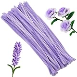 Limpiadores de pipas de color violeta claro:el suave tono violeta claro aporta un toque relajante., ambiente elegante. Perfecto para manualidades de primavera., envolturas de regalo, o decoraciones delicadas, añadiendo un toque de belleza tranquila