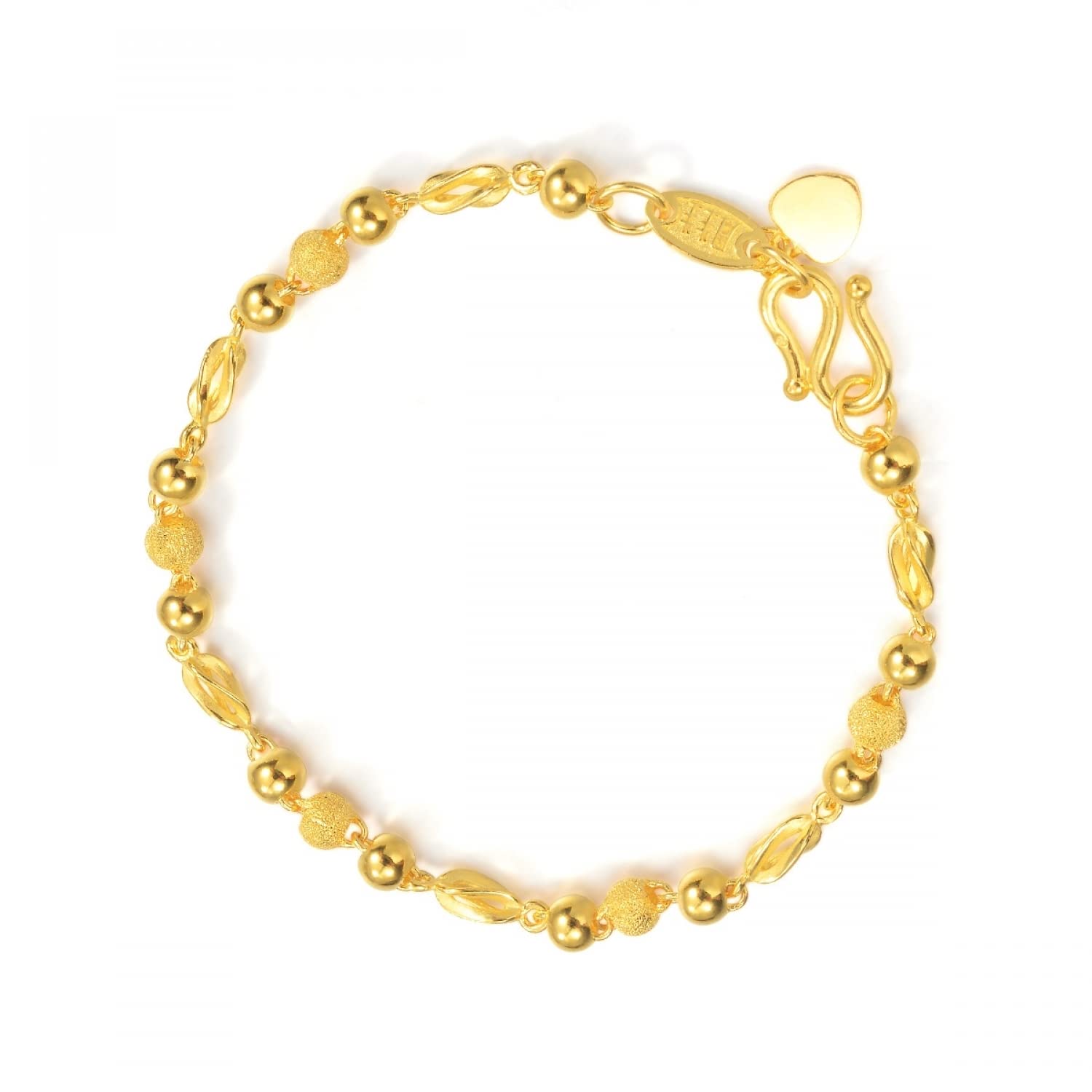 CHOW SANG SANG 24K Gold Alphabet Charm Bracelet – 999 Gold Mini Letter Charms For Women - View #2