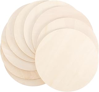 LESHOW 30 Pieces 4-Inch Unfinished Round Wood Discs for Painting Christmas Decorations Home Decor DIY Craft Coasters Painting Writing