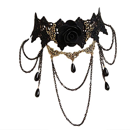 Fheaven New Handmade Gothic Retro Vintage Women Lace Collar Choker Necklace Party Gift