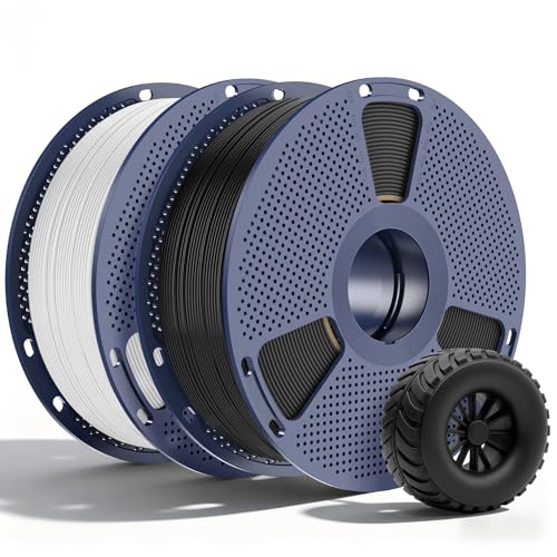 Image of SUNLU TPU 95A Flexible 3D Printing Filament 1.75mm, Black+White 2-Pack | Soft TPU,Easy Printing,1kg Spool (2.2 lbs),Dimensional Accuracy + /- 0.03mm, Fit Most FDM Printer