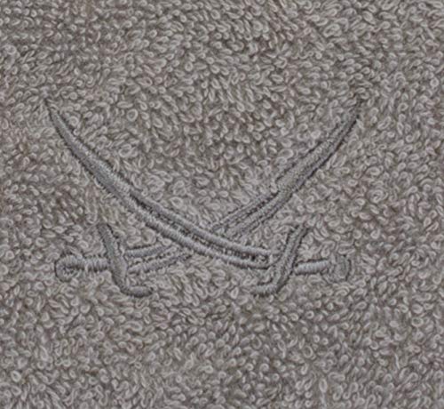 Sansibar Seiftücher 6er Set mit gesticktem Säbel Logo Handtuch Gästetuch 100% Baumwolle 30x30 cm Taupe