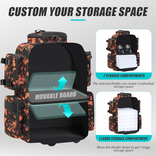 Image of Tactical Fishing Backpack with 4 Tackle Boxes, Rod Holders & Bottle Holder