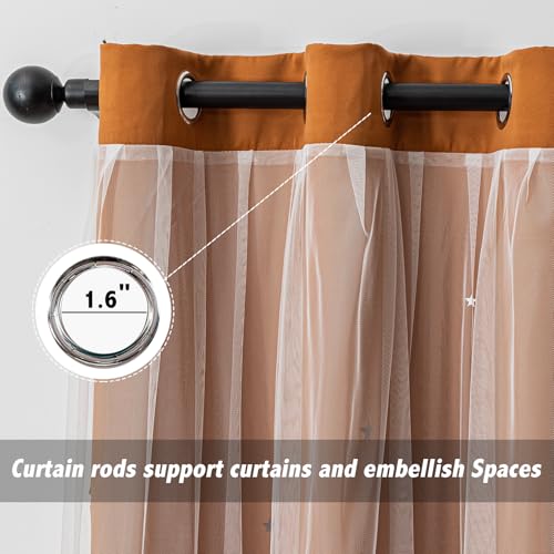 Image of indistar Star Cutout Kids Window Blackout Curtains for Girl Bedroom Window Room Darkening Curtains & Drapes Baby Nursery Curtains (2 Panel,52Wx95L inch,Orange)