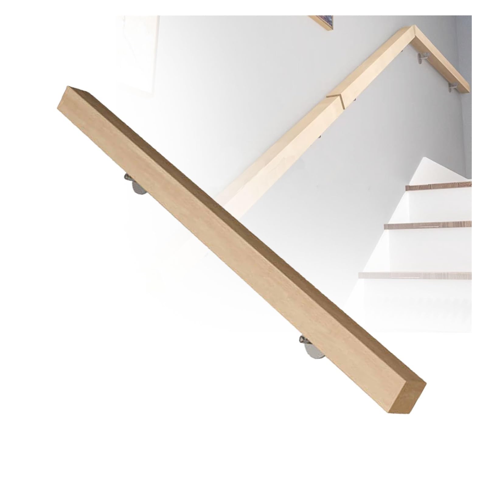 Main courante en bois noble et acier pour escalier robuste