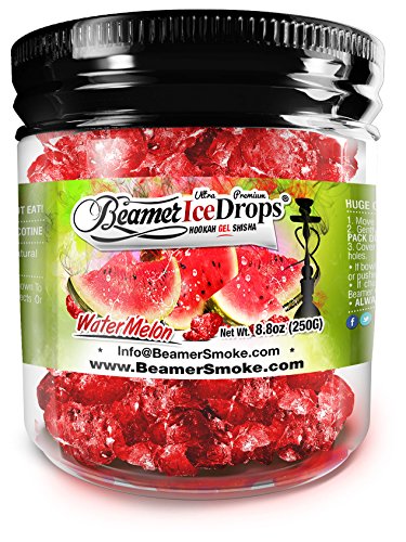 Watermelon 250G Ultra Premium Beamer Ice Drops Hookah Shisha Smoking Gel. Each Bowl Lasts 2-4 Hours! USA Made, Huge Clouds, Amazing Taste! Better Taste & Clouds Than Tobacco!