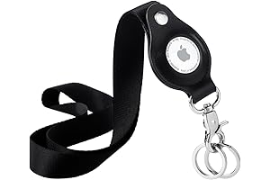 Black Silver Lanyard Compatible with AirTag, Neck Straps for Keys and More